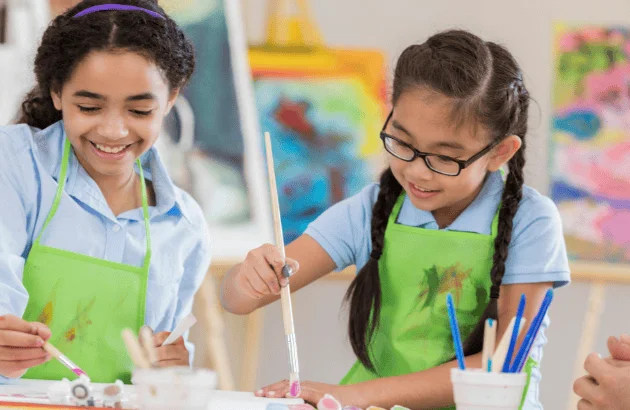 Students painting
